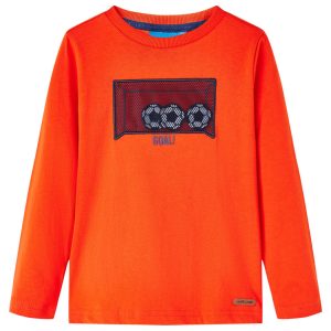 T-shirt de manga comprida para criança laranja brilhante 104
