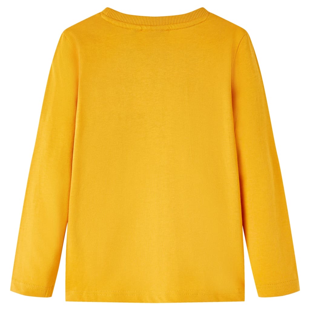 T-shirt de manga comprida para criança cor ocre 140 – Image 2