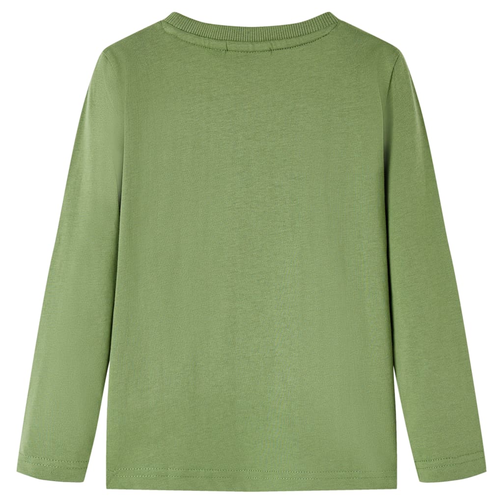 T-shirt de manga comprida para criança caqui-claro 92 – Image 2