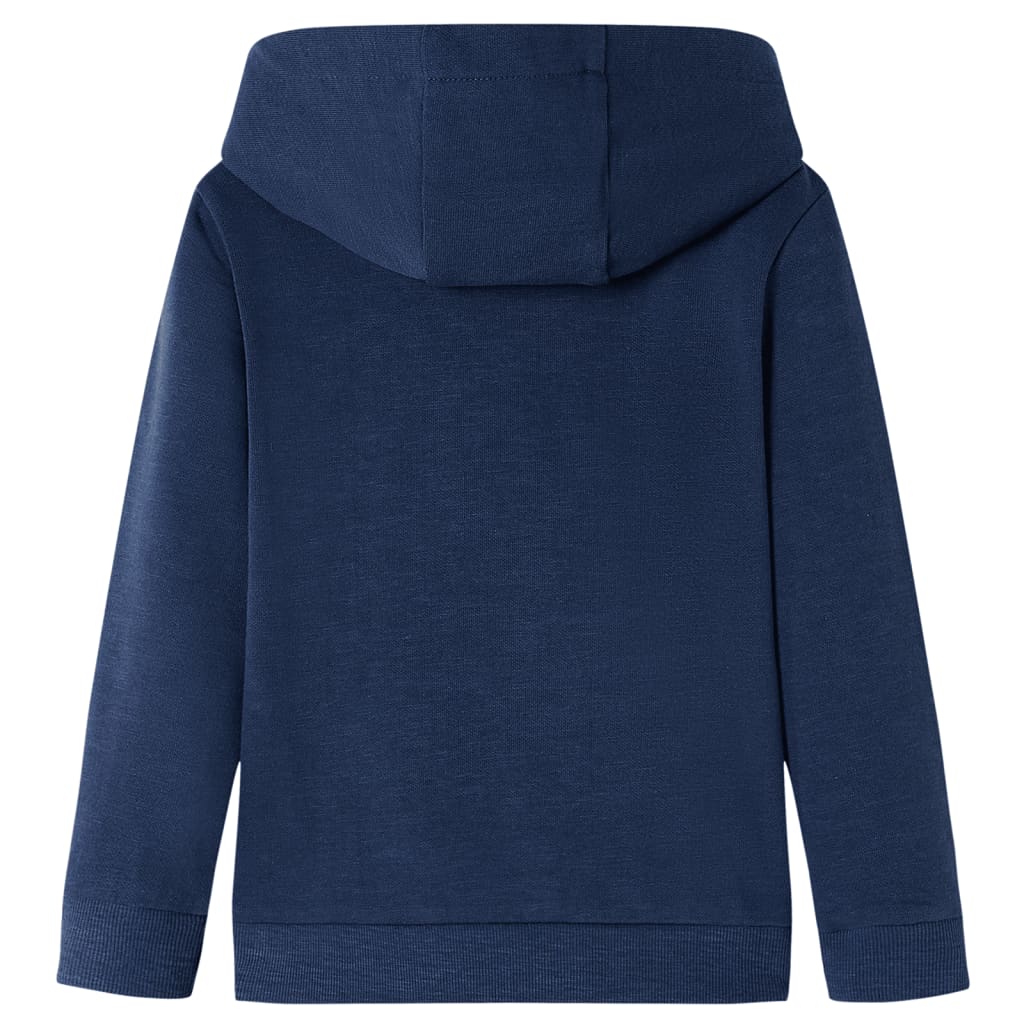 Sweatshirt para criança com capuz azul-marinho mesclado e laranja 104 – Image 2