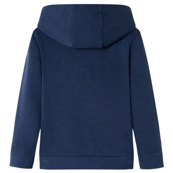 Sweatshirt para criança com capuz azul-marinho mesclado e laranja 140 – Image 2