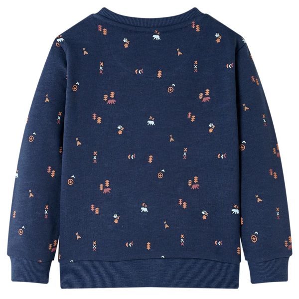 Sweatshirt para criança azul-marinho mesclado 128 – Image 2