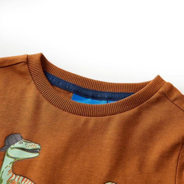 T-shirt de manga comprida para criança cor conhaque 92 – Image 3