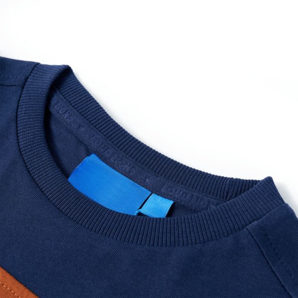 T-shirt de manga comprida para criança azul-marinho 116 – Image 3