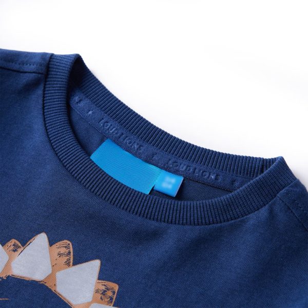 T-shirt de manga comprida para criança azul-marinho 116 – Image 3