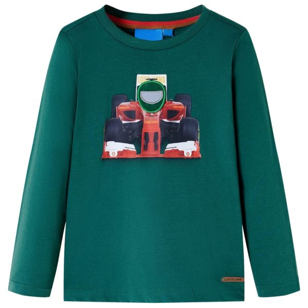 T-shirt de manga comprida para criança verde 128
