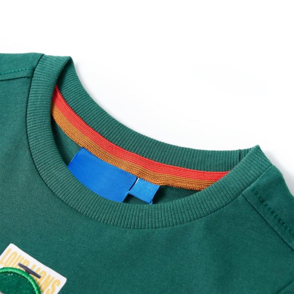 T-shirt de manga comprida para criança verde 128 – Image 3