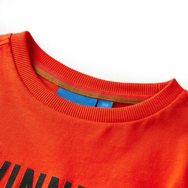 T-shirt de manga comprida para criança laranja brilhante 140 – Image 3