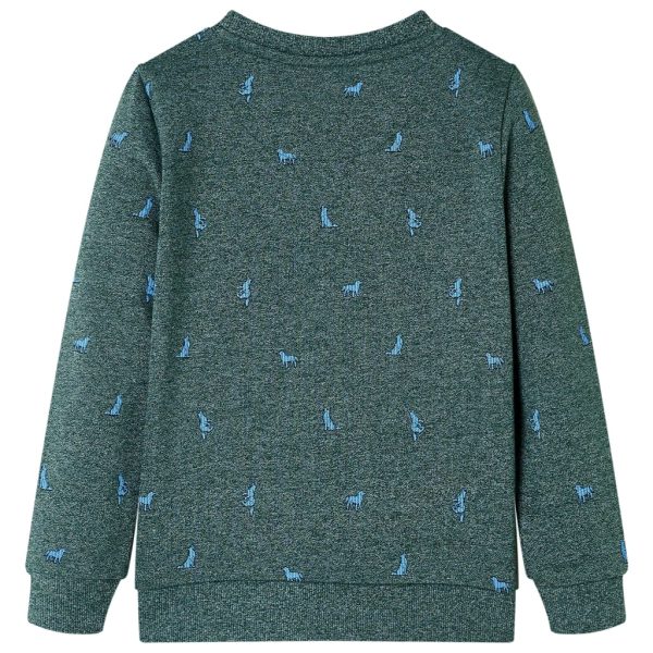 Sweatshirt para criança verde-escuro mesclado 128 – Image 2