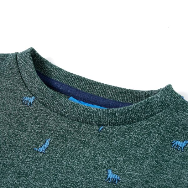 Sweatshirt para criança verde-escuro mesclado 128 – Image 3