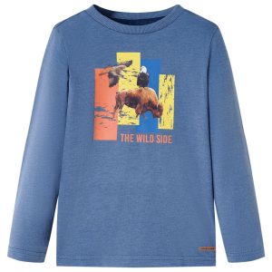 T-shirt de manga comprida para criança azul mesclado 116