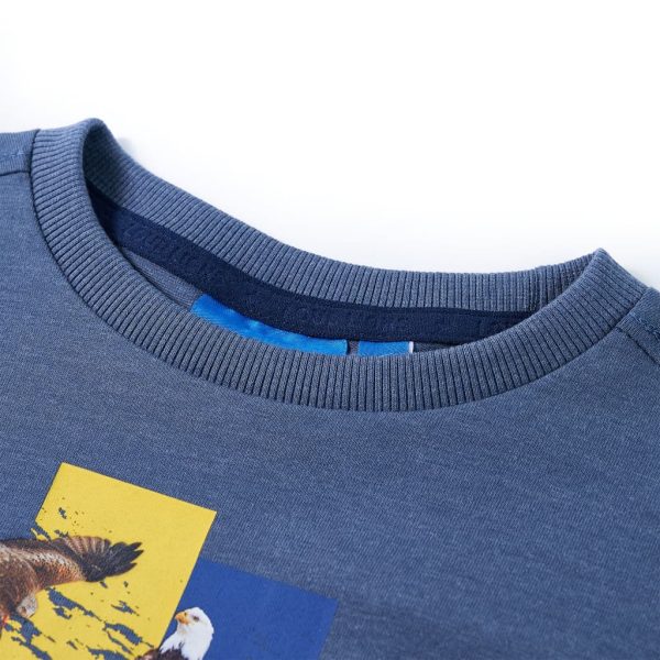 T-shirt de manga comprida para criança azul mesclado 128 – Image 3