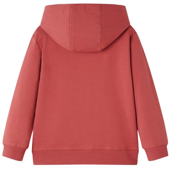 Sweatshirt infantil com capuz vermelho-queimado 116 – Image 2