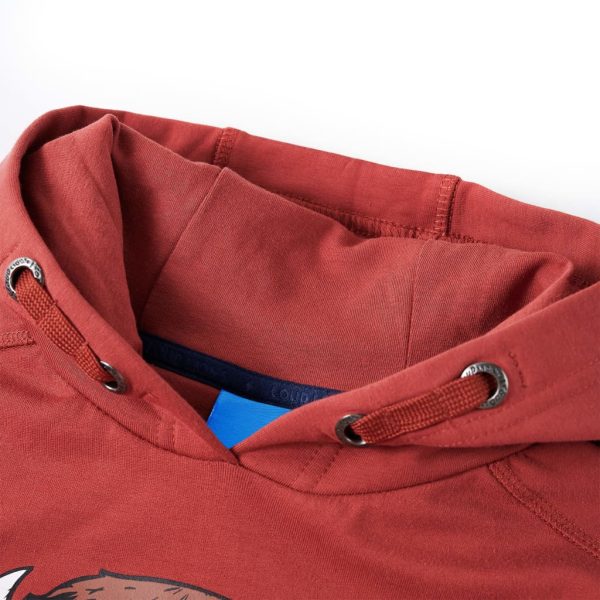 Sweatshirt infantil com capuz vermelho-queimado 116 – Image 3