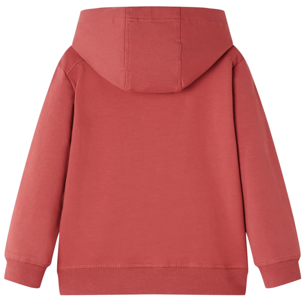 Sweatshirt infantil com capuz vermelho-queimado 128 – Image 2