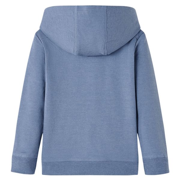 Sweatshirt para criança com capuz azul mesclado 140 – Image 2