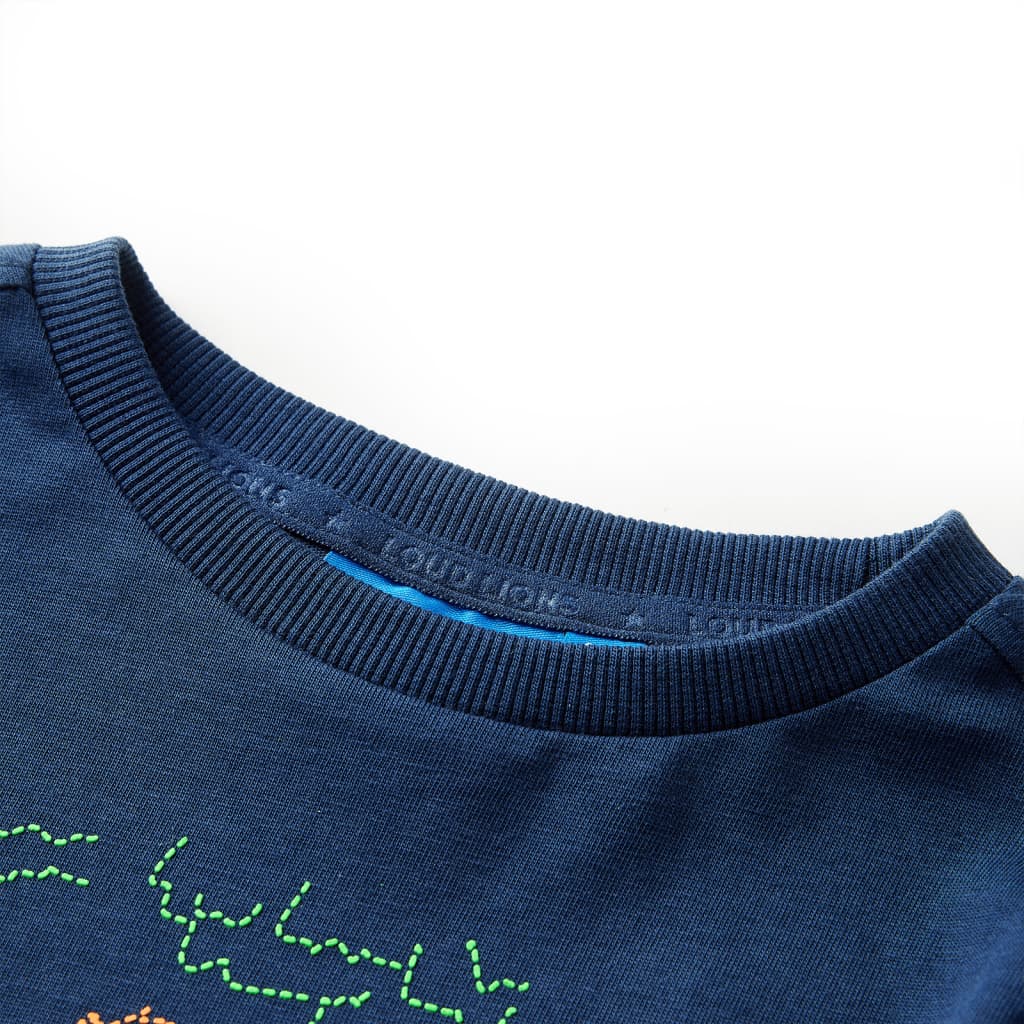 T-shirt de manga comprida para criança azul-marinho 116 – Image 3