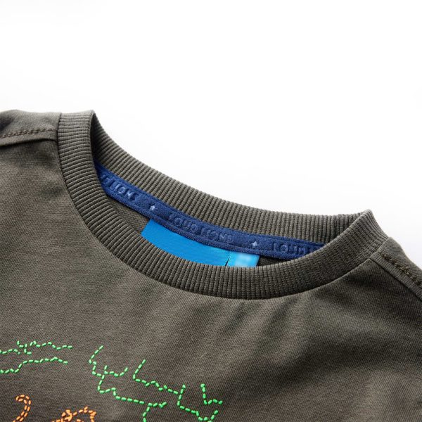 T-shirt de manga comprida para criança caqui 116 – Image 3