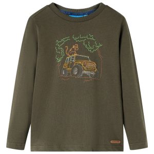 T-shirt de manga comprida para criança caqui 128