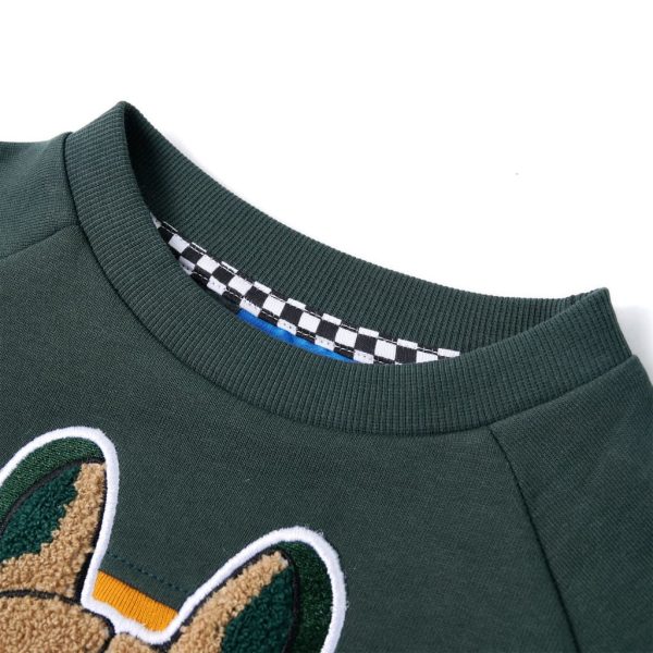 Sweatshirt para criança verde-escuro 104 – Image 3