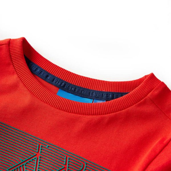 T-shirt de manga comprida para criança vermelho 104 – Image 3