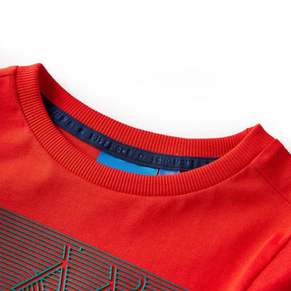 T-shirt de manga comprida para criança vermelho 128 – Image 3