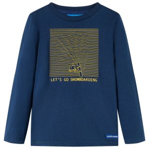 T-shirt de manga comprida para criança azul-marinho 116