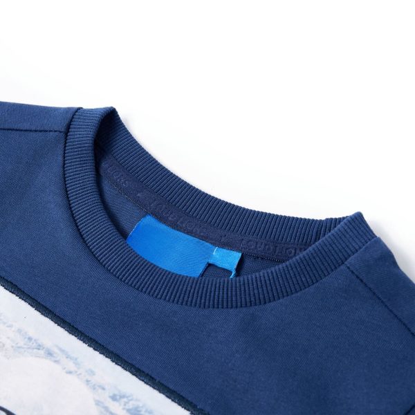 T-shirt de manga comprida para criança azul-ganga 104 – Image 3