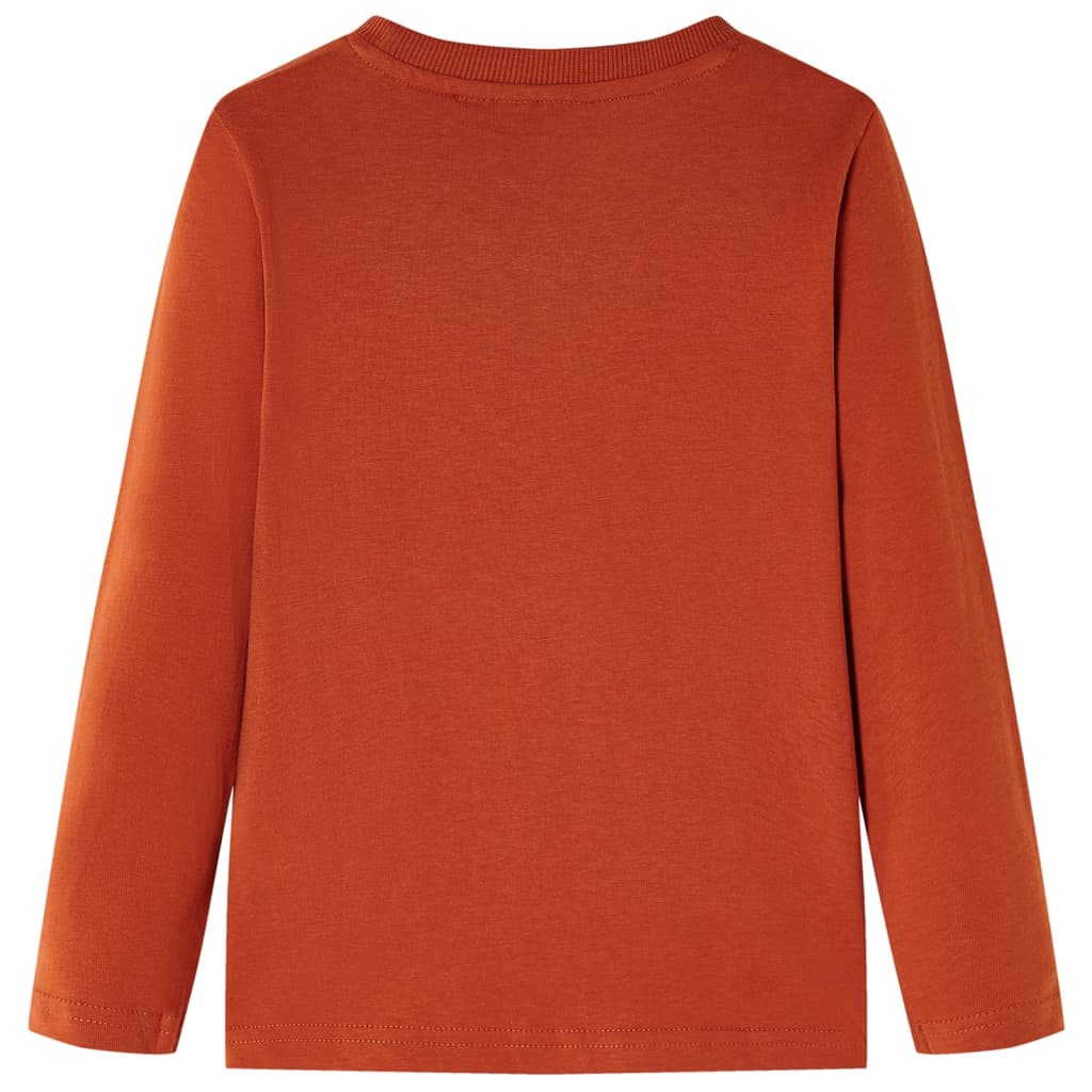 T-shirt de manga comprida para criança ferrugem-claro 104 – Image 2