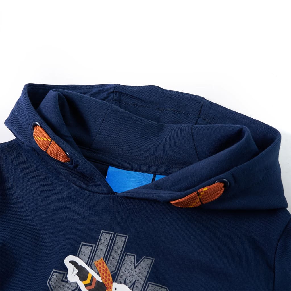 Sweatshirt infantil com capuz azul-marinho 116 – Image 3