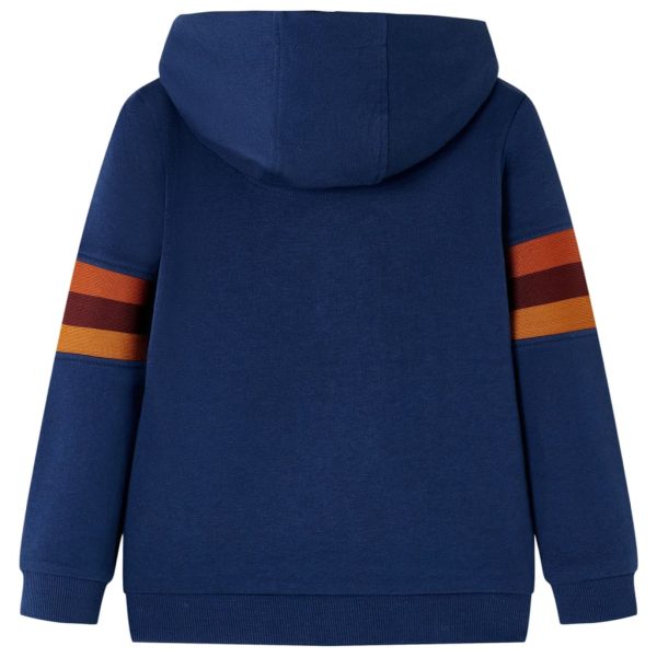 Sweatshirt infantil com capuz azul-marinho 128 – Image 2