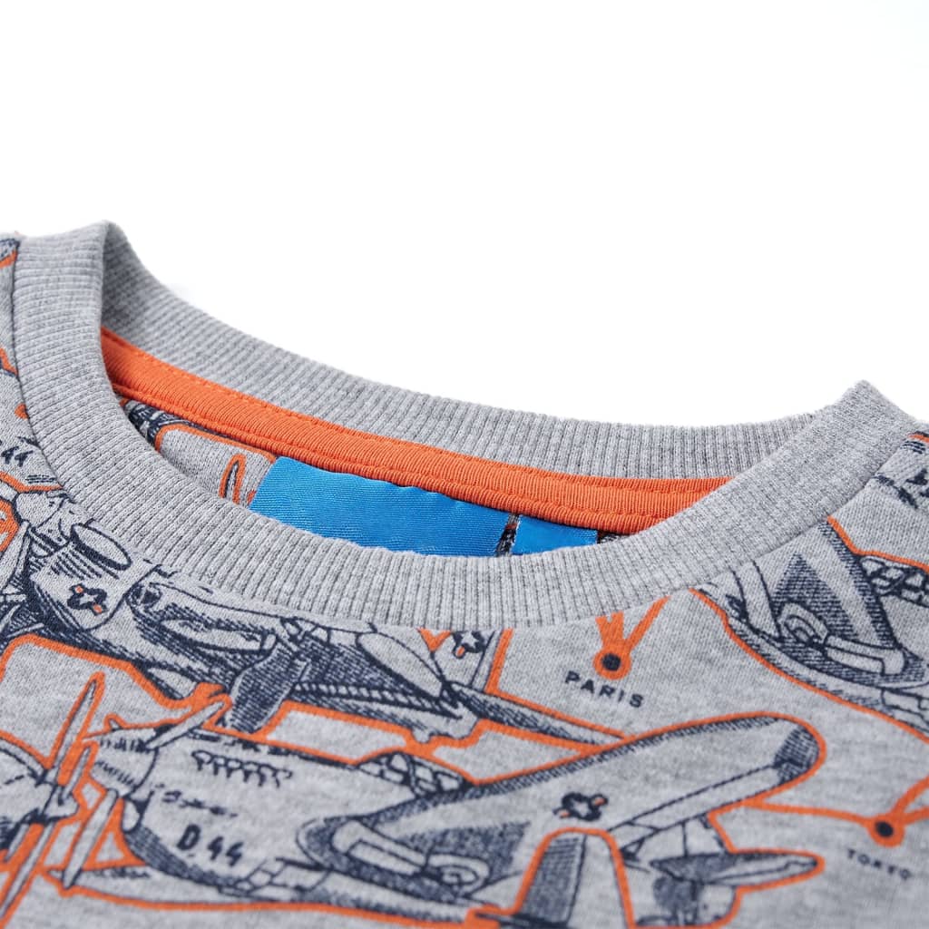 Sweatshirt para criança cinzento mesclado 116 – Image 3