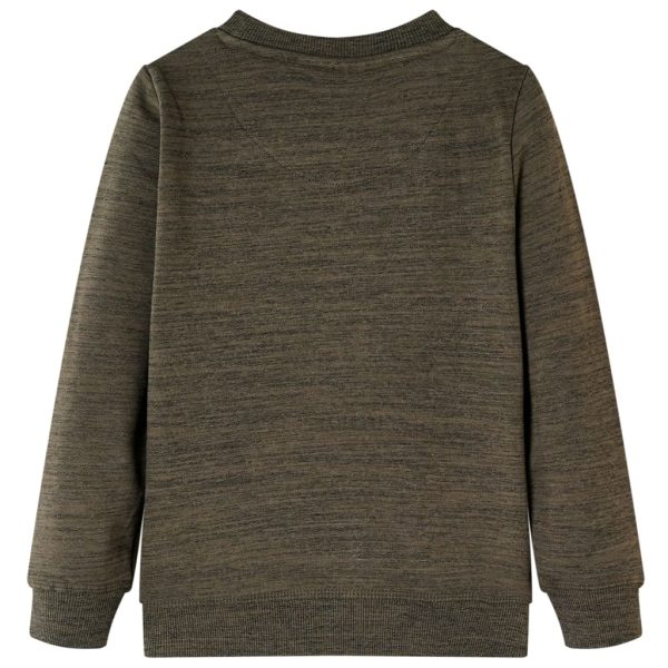 Sweatshirt para criança caqui-escuro mesclado 116 – Image 2
