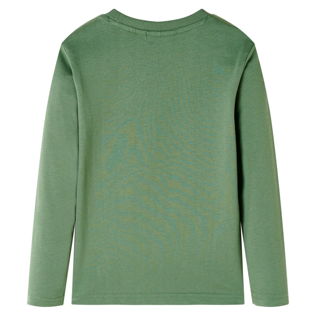 T-shirt de manga comprida para criança caqui-claro 104 – Image 2