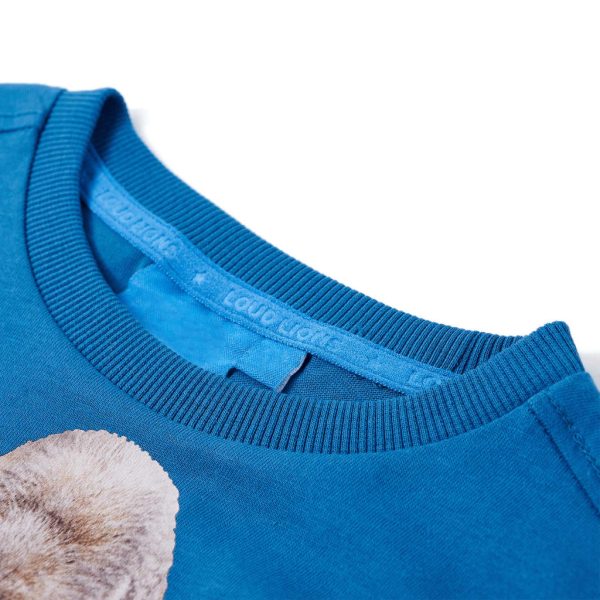 T-shirt de manga comprida para criança azul-petróleo 116 – Image 3