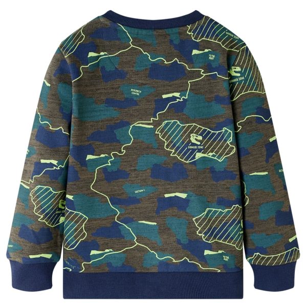 Sweatshirt para criança caqui-escuro mesclado 104 – Image 2