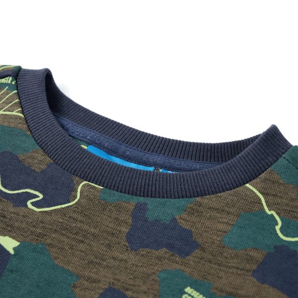 Sweatshirt para criança caqui-escuro mesclado 104 – Image 3