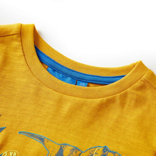 T-shirt de manga comprida para criança cor ocre 104 – Image 3