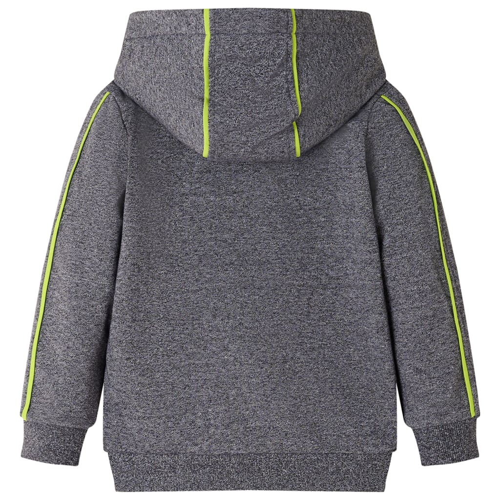 Sweatshirt para criança com capuz e fecho cinzento mesclado 104 – Image 2