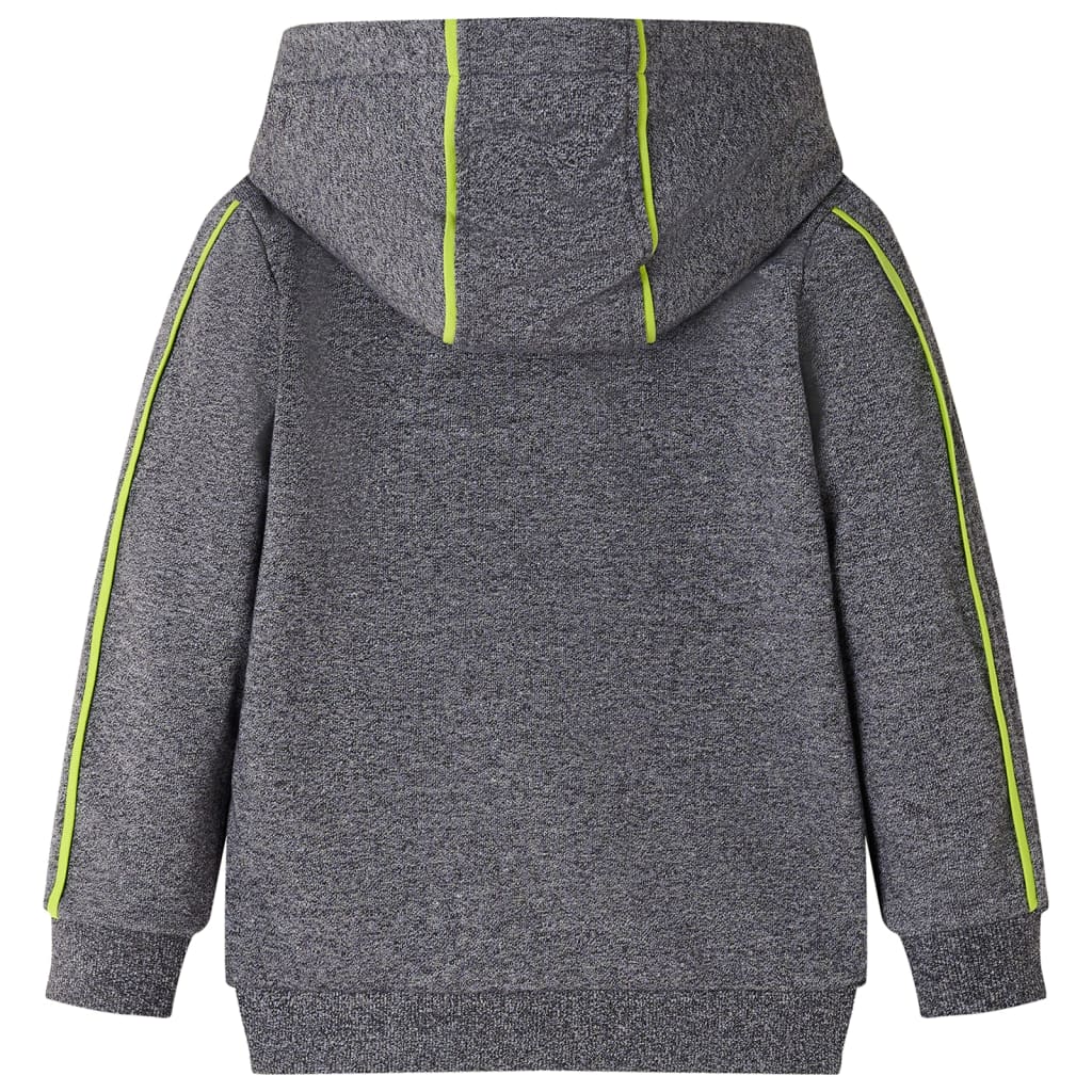 Sweatshirt para criança com capuz e fecho cinzento mesclado 116 – Image 2
