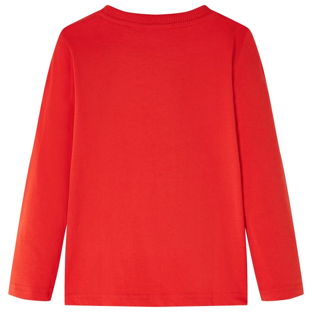 T-shirt de manga comprida para criança vermelho 92 – Image 2