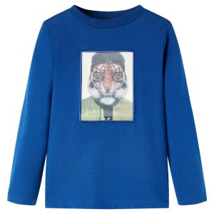 T-shirt de manga comprida para criança azul-escuro 116