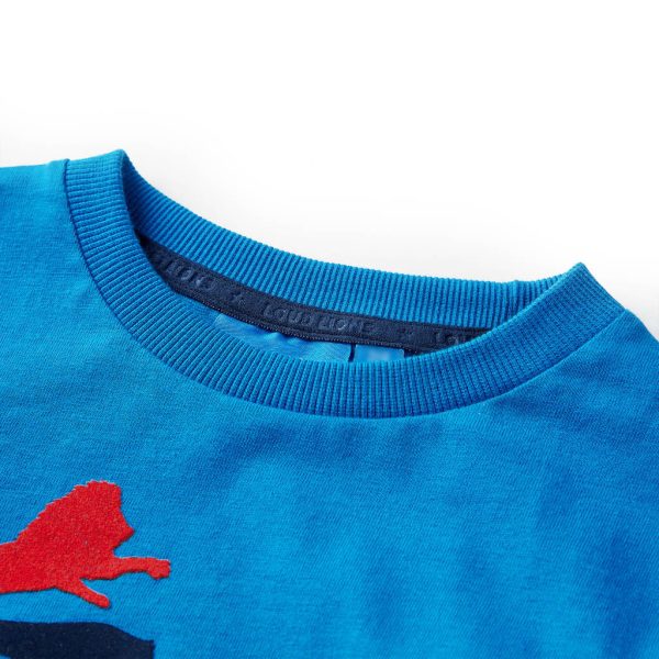 T-shirt de manga comprida para criança azul cobalto 92 – Image 3