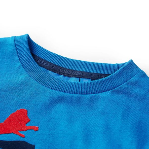 T-shirt de manga comprida para criança azul cobalto 128 – Image 3