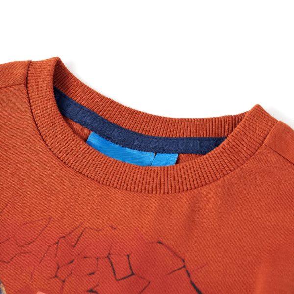 T-shirt de manga comprida para criança ferrugem-claro 104 – Image 3