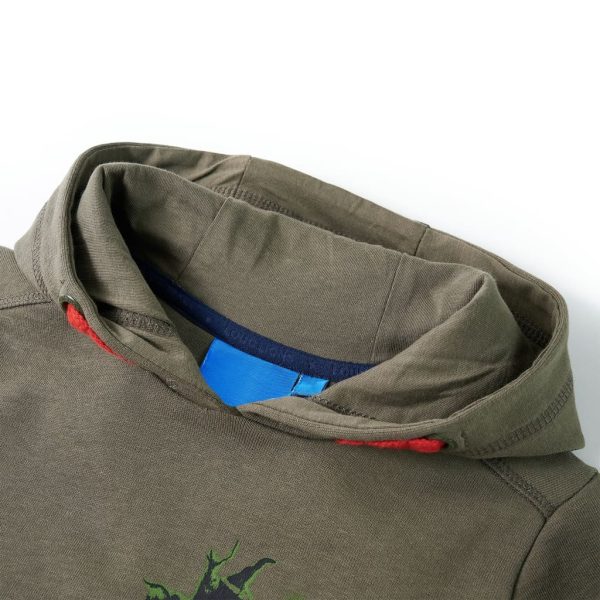 Sweatshirt com capuz para criança cor caqui 92 – Image 3