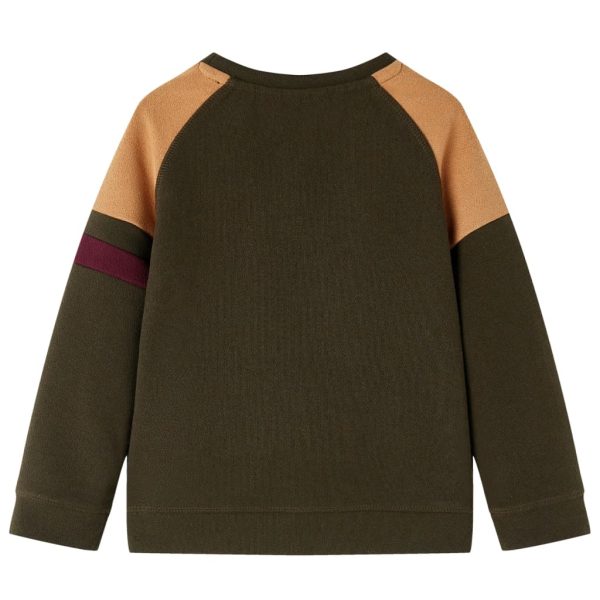 Sweatshirt para criança cor caqui-escuro e camel 116 – Image 2