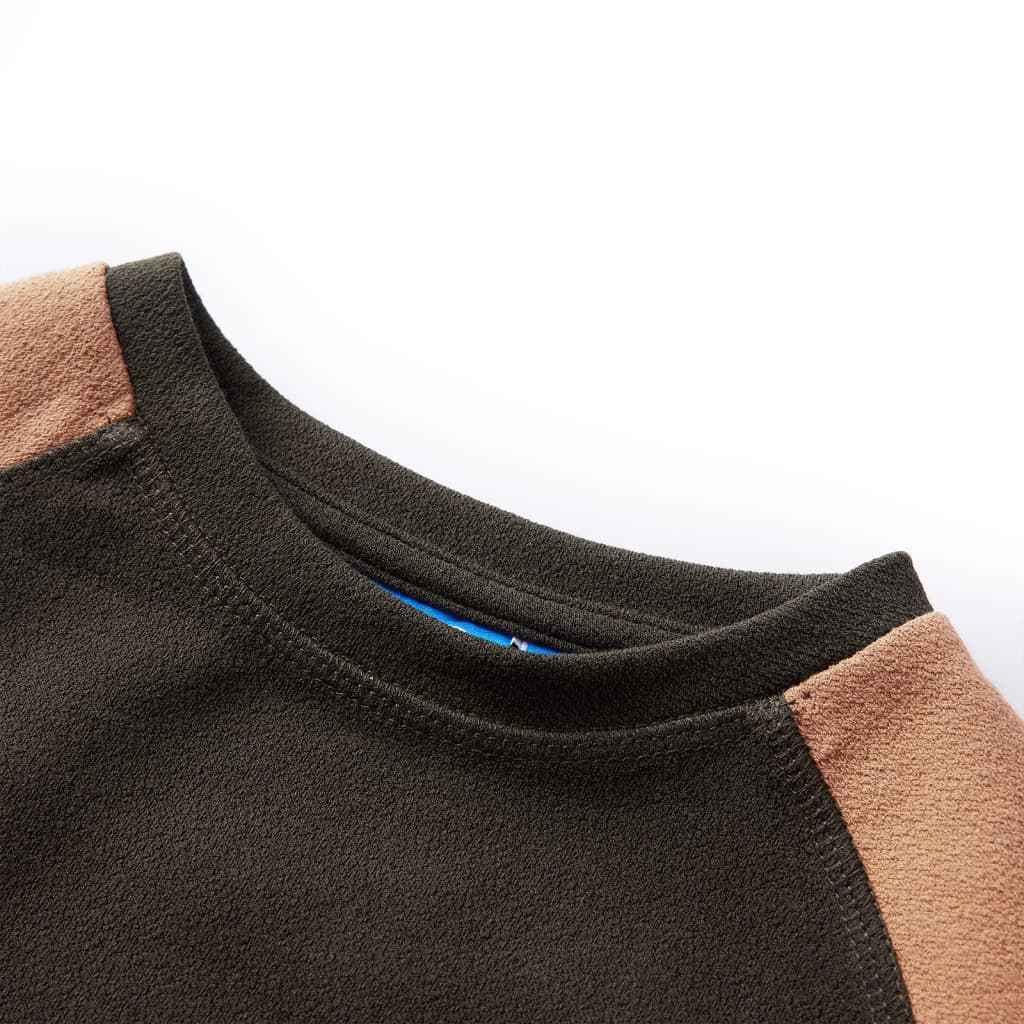 Sweatshirt para criança cor caqui-escuro e camel 128 – Image 3