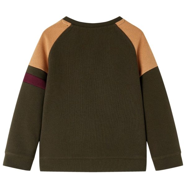 Sweatshirt para criança cor caqui-escuro e camel 140 – Image 2