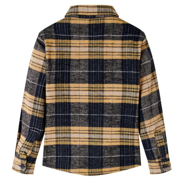 Camisa de xadrez para criança amarelo e preto 104 – Image 2